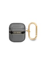  Guess Apple Airpods 1/2 TPU Printed Stripe Case Black 