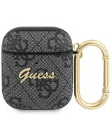  Guess Apple AirPods 1/2 cover szary/grey 4G Script Metal Black 