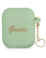  Guess Apple AirPods 1/2 cover Silicone Charm Heart Collection Green 