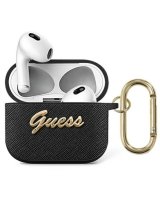  Guess Apple AirPods 3 cover Saffiano Script Metal Collection case Black 