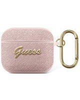  Guess Apple AirPods 3 cover Saffiano Script Metal Collection case Pink 