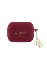  Guess Apple Airpods Pro Case Silicone Classic Logo Gold With 4G Charm Magenta 