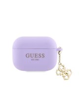  Guess Apple Airpods Pro Case Silicone Classic Logo Gold With 4G Charm Purple 