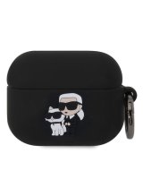  Karl Lagerfeld Apple AirPods Pro Logo NFT Karl and Choupette Silicone Case Black 