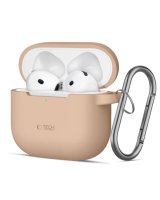  Tech-Protect Apple AIRPODS 4 CAFFE LATTE SILICONE HOOK Case Pink Sand 