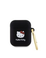  Hello Kitty - Liquid Silicone 3D Kitty Head Logo Case for AirPods 1/2 Black 
