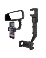  Hurtel Adjustable car rearview mirror holder for smartphone black 