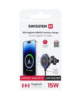  swissten Swissten Airhold Magnetic Car Holder w/ Wireless Charger 15W / 7.5W (MagSafe compat.) (Boj. iepak.) 