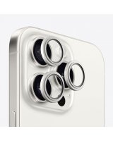  Evelatus Apple iPhone 15 Pro / 15 Pro Max Camera Lens Protector Armor White Titanium 