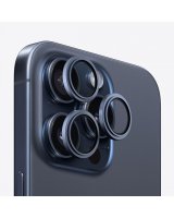  Evelatus Apple iPhone 15 Pro / 15 Pro Max Camera Lens Protector Armor Blue Titanium 