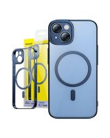  Baseus Baseus Glitter Transparent Magnetic Case and Tempered Glass set for iPhone 14 Plus (blue) 