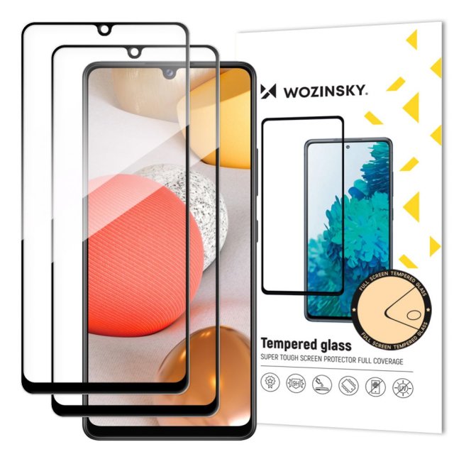 Wozinsky Wozinsky 2x Tempered Glass Full Glue Super Tough Screen Protector Full Coveraged with Frame Case Friendly for Samsung Galaxy A42 5G black   Wozinsky Wozinsky 2x Tempered Glass Full Glue Super Tough Screen Protector Full Coveraged with Frame Case Friendly for Samsung Galaxy A42 5G black