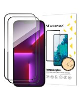  Wozinsky - 2pcs Full Screen Tempered Glass with Frame Case Friendly Wozinsky Full Glue iPhone 15 Pro - Black 