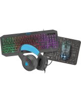  Natec - COMBO set 4in1 FURY Thunderstreak 3.0 keyboard + mouse +headphones + mousepad, INT/RUS layout Black 