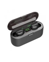  WoW F9 Sport&Leisure Super-Fit TWS Bluetooth 5.1 Stereo Earphones with HD Mic LED charging case Black 