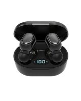  WoW E6s TWS Bluetooth 5.3 Wireless In-Ear Headset with HD Mic&Charging Case Black 