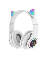  Bemi B39 Noise Cancell Kids Cat Bluetooth Wireless Headset FM Radio / MP3 Mico SD and Phone call White 