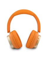  Guess Rectangle Metal Script Logo ENC Wireless Headphone Orange 