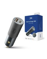  3MK Universal Hyper Car Charger 100W / DC12-24 / USB-C+USB-A Black 