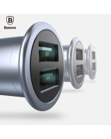  Baseus Universal UFO Dual U smart car charger 3.1A CCUFO-16 Chrome 