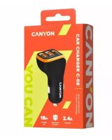  Canyon Universal 3xUSB car adapter Input 12V-24V Output DC Black 