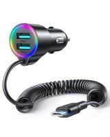  Joyroom 3-in-1 fast car charger with USB-C cable 1.5m 17W Black 