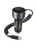  yesido Y56 60W Fast Charging Car Charger | Built-in Type-C car cigarette lighting port charger adapter Gray 