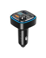  XO Car charger / FM transmitter XO BCC08 USB x2, USB-C, MP3, Bluetooth 5.0 15W (black) 