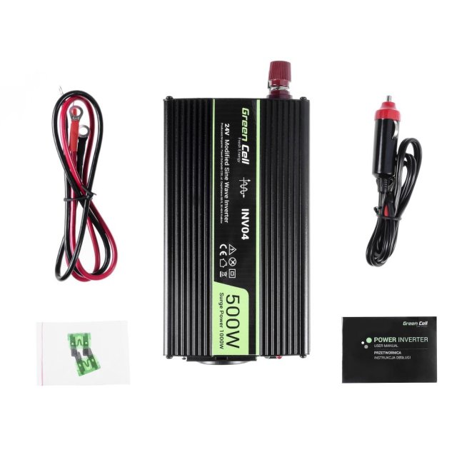  Green cell Green Cell Registered Voltage Car Inverter 24V to 230V 500W/1000W 