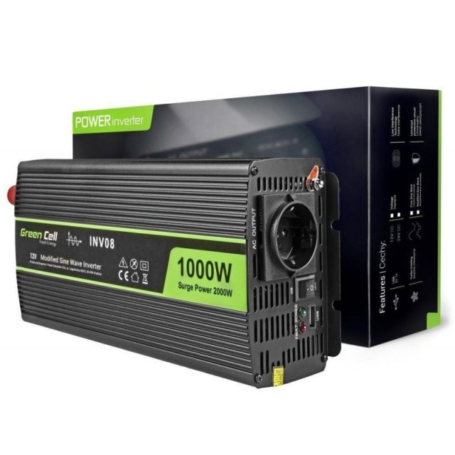  Green cell Green Cell Registered Voltage Car Inverter 12V to 230V 1000W/2000W 