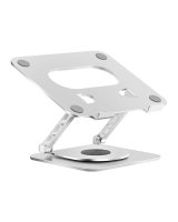  iLike STM5 Pro Metal Notebook / Tablet PC Holder Stand with Adjustable Perfect Angle & 360 Rotation Black Silver 