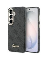  Samsung Guess PU 4G Script Metal Logo Magnetic Zadní Kryt pro Samsung Galaxy S26 Black 