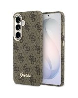  Guess Samsung Galaxy S26 PU 4G Script Metal Logo With MagSafe Case Brown 
