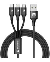  Evelatus - Evelatus Data cable 3in1 (Ligtning, Type-C, Micro USB ) LTM01 Black 