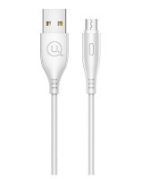  USAMS US-SJ268 U18 Flexi PVC Universal Micro USB to USB Data&Fast 2A Charger Round Plug Cable White 