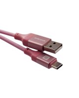  Evelatus Cable USB A to C 2M Aluminum housing braiding Pink 