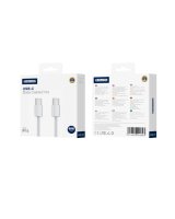 Jellico IP15 Woven Cotton iPhone 15 / 16 USB-C to USB-C Data&Fast PD 60W Charger Cable 1m White 