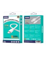 Jellico B15 Durable-Soft iPhone&iPad Lightning to USB Data&Fast 3.1A Charger Cable 1m White 
