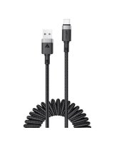  Acefast C14-04 USB-A - USB-C Cable Spring 480Mb/s 3A 1.2m spring charging data cable Black 