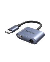  Ugreen Ugreen audio adapter USB Type C (male) - USB Type C PD QC (female) + 3.5mm mini jack (female) gray (CM231) 