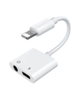  Joyroom Joyroom S-Y104 headphone adapter Lightning - Lightning / mini jack 3.5mm - white 