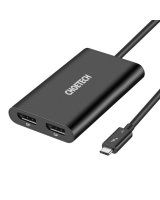  Choetech Choetech plug adapter USB Type C Thunderbolt 3 (40Gbps) - 2x DisplayPort 4K 60Hz black (HUB-D03) 