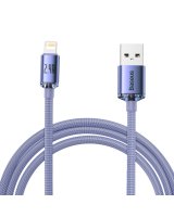  Baseus Baseus Crystal Shine Series cable USB cable for fast charging and data transfer USB Type A - Lightning 2.4A 2m purple (CAJY000105) 