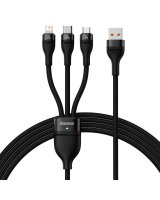  Baseus Baseus Flash Series II cable USB - USB Type C / Lightning / micro USB 100 W 1.2 m black (CASS030001) 