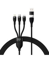  Baseus Baseus Flash Series II USB Type C / USB Type A cable - USB Type C / Lightning / micro USB 100 W 1.2 m black (CASS030101) 