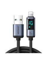  Joyroom Joyroom Prism Series A16 Lightning / USB-A Cable 2.4A 1.2m with LED Display - Black 