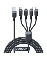  Joyroom Joyroom Multi-Use Series S-A18 4in1 USB-A - USB-C / Lightning / Lightning / micro USB cable 1.2m - black 