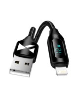  Wozinsky USB-A Cable - Lightning Wozinsky WUALC2 with LED Display 2.4A 2m - Black 