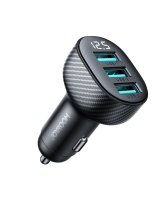  Joyroom Joyroom JR-CCD03 3.4A car charger with 3x USB-A display - black 