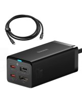  Baseus Baseus fast charger GaN5 Pro HUB HDMI 2 x USB-C / USB-A / HDMI 4K 30Hz 1.5m black + USB-C cable - USB-C 100W 40Gb/s (USB4) 1m (CCGP110201) 